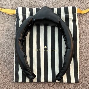 Lele Sadoughi Black Padded Faux-Leather Headband